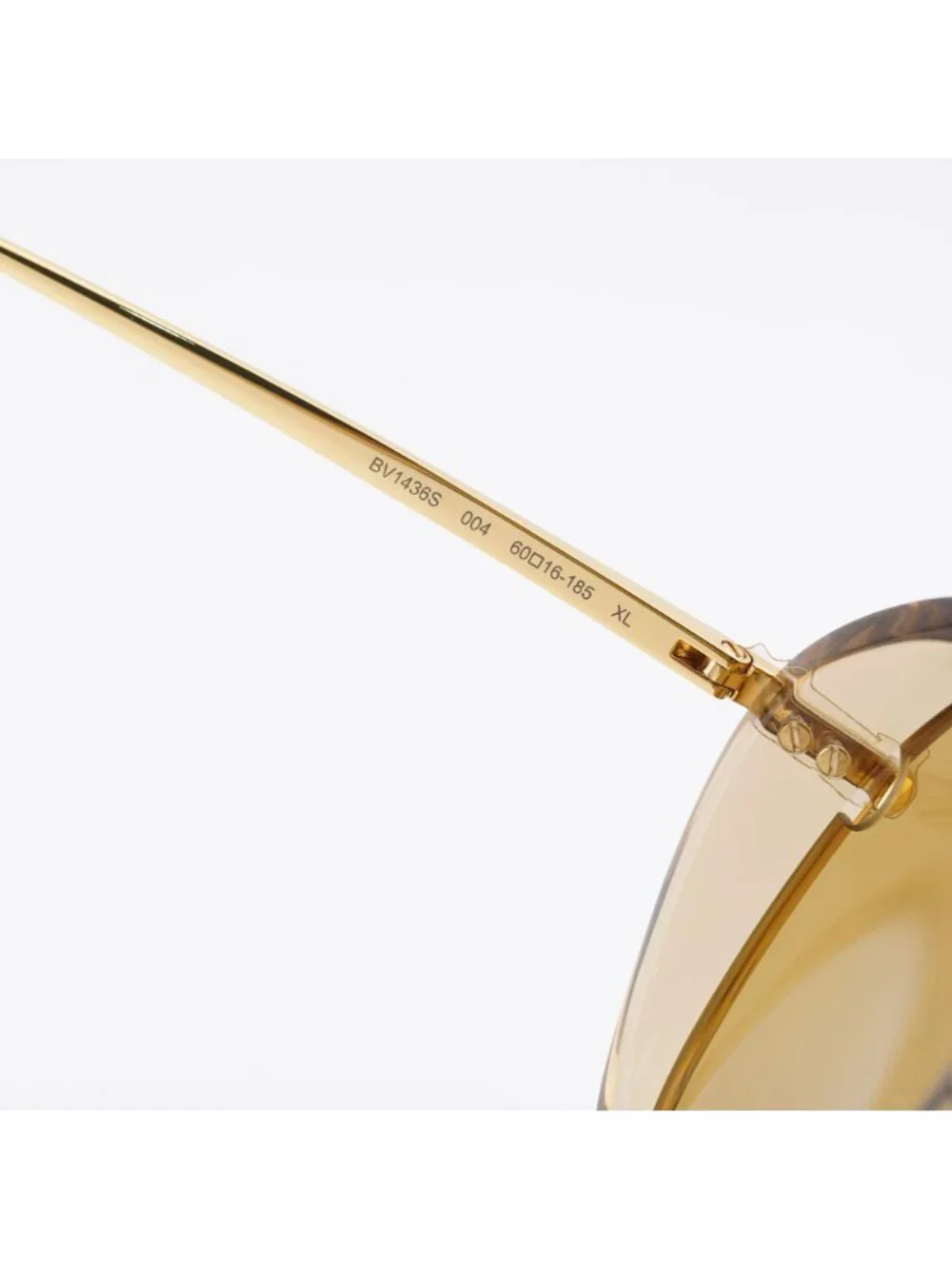 Bottega Veneta BV1436S 004 Sunglasses Shiny Transparent Yellow/Gold Square Frame